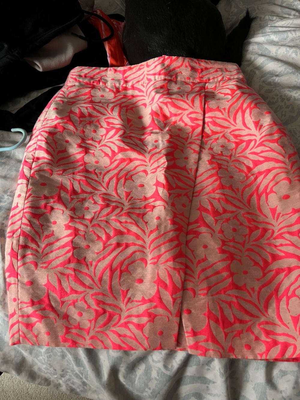 J. Crew Pink Floral Jacquard Pencil Skirt on Cream